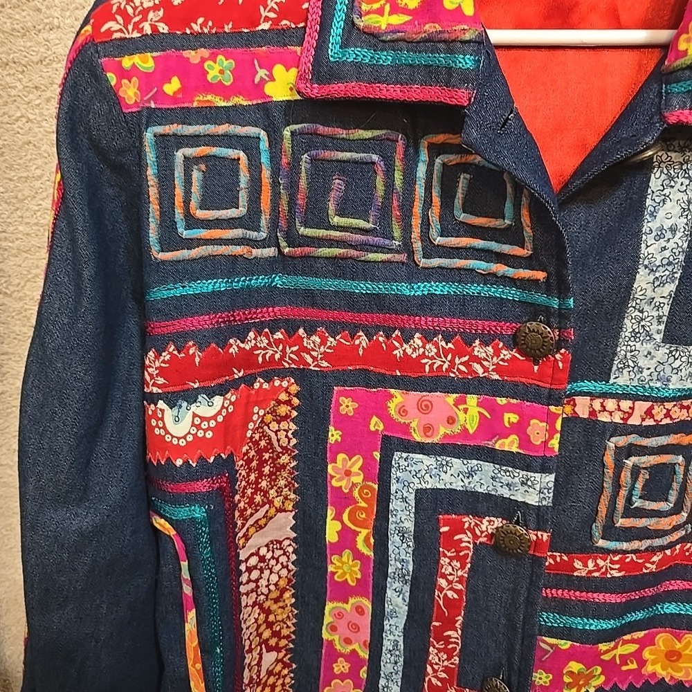 Madison Studio Button-Up Blazer Jacket Striped Fa… - image 2